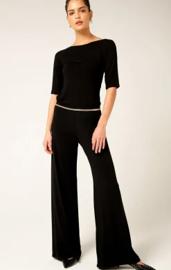 3/4 SLEEVE TOP IN BLACK