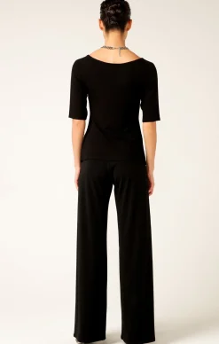 3/4 SLEEVE TOP IN BLACK