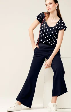ANALIA TOP IN NAVY WHITE SPOT
