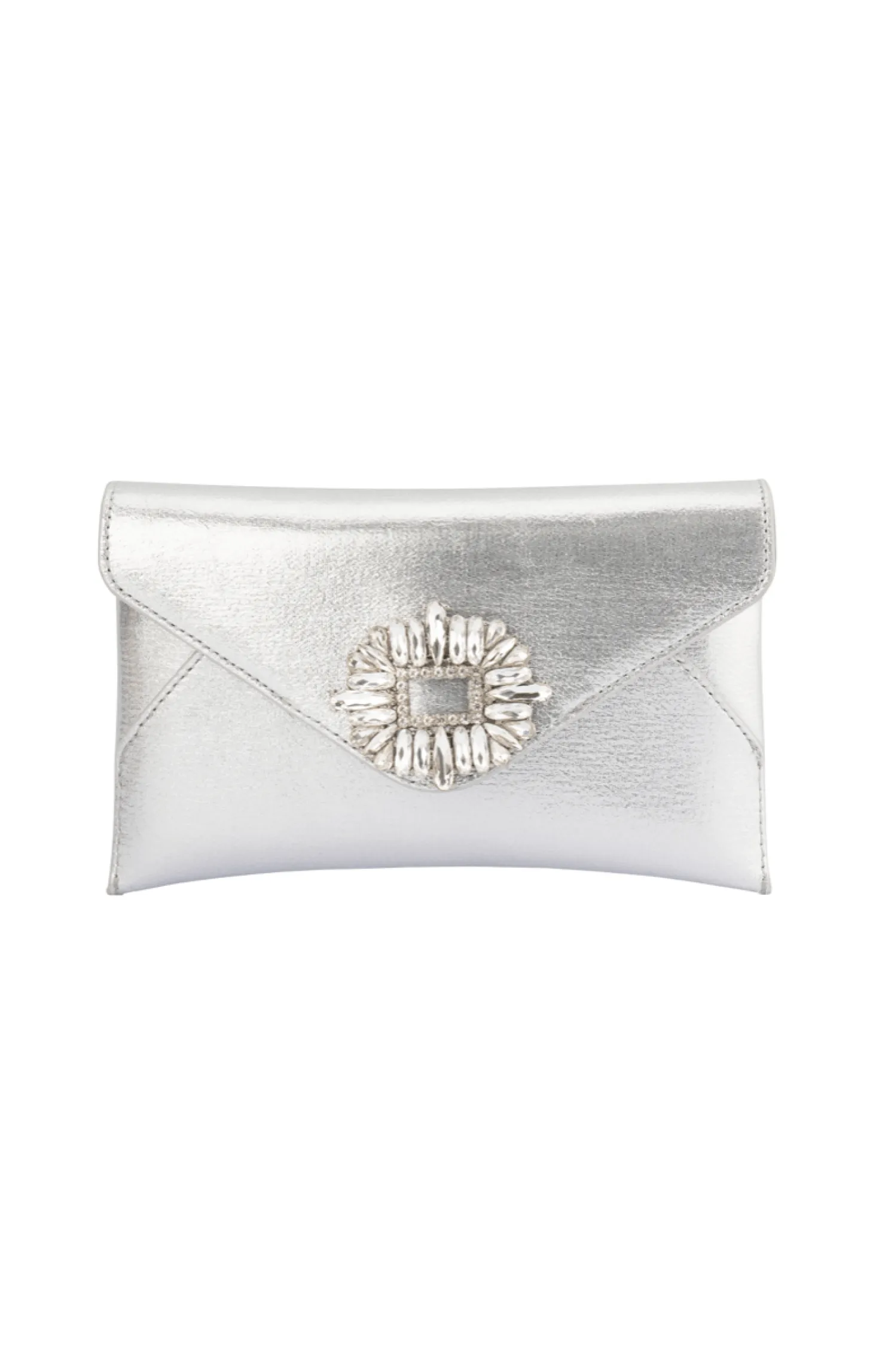 ANTONIA ENVELOPE CLUTCH IN SILVER
