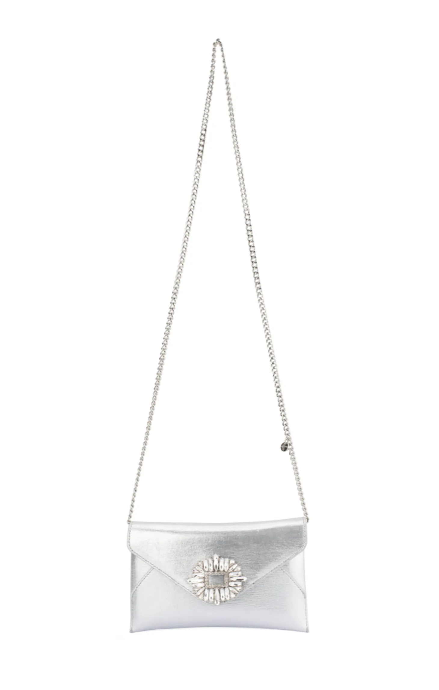 ANTONIA ENVELOPE CLUTCH IN SILVER