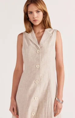 AVERY MIDI DRESS IN NATURAL MARLE