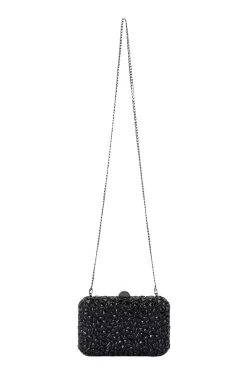 AVIVA CRYSTAL CLUTCH IN BLACK