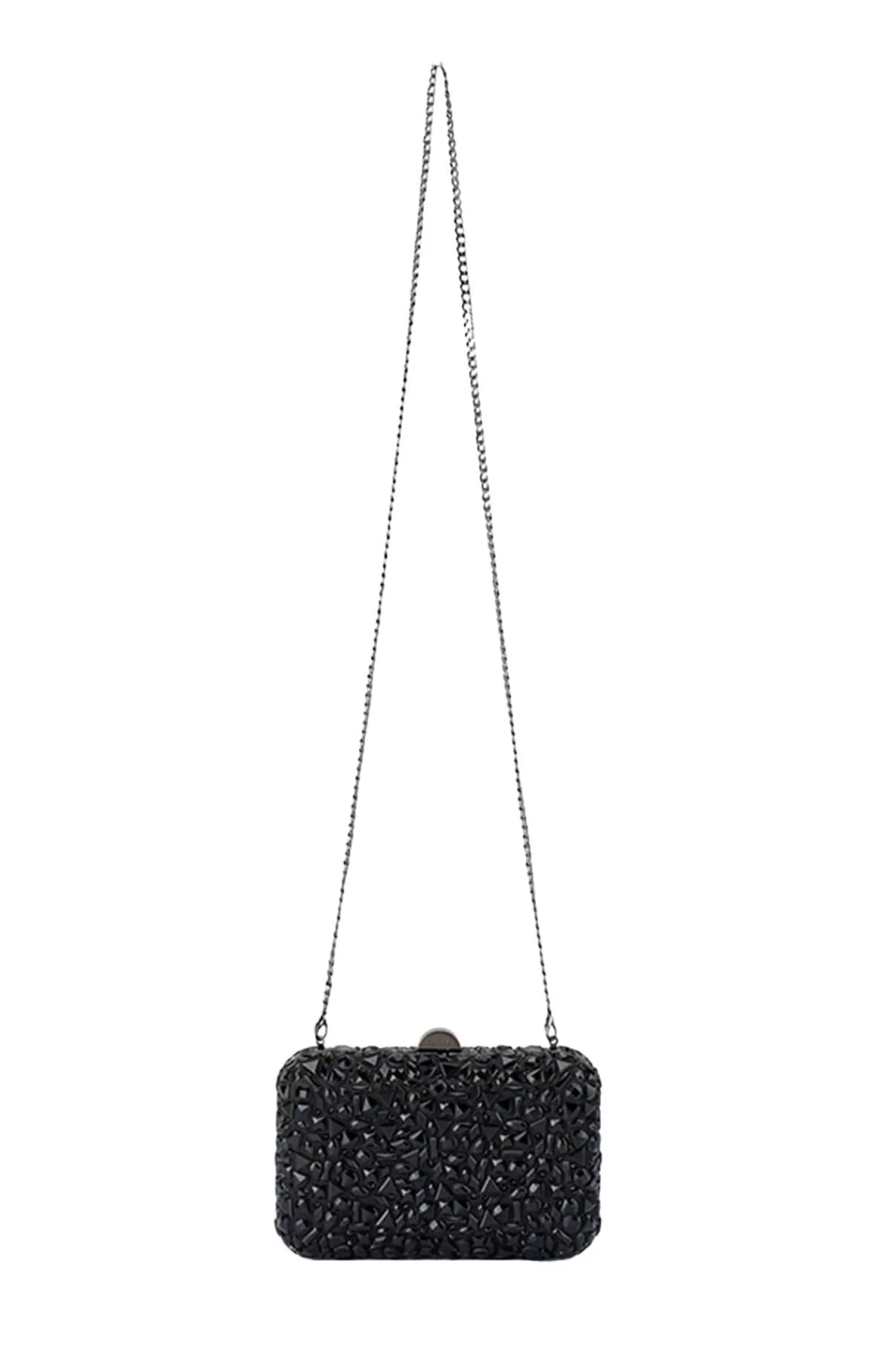 AVIVA CRYSTAL CLUTCH IN BLACK