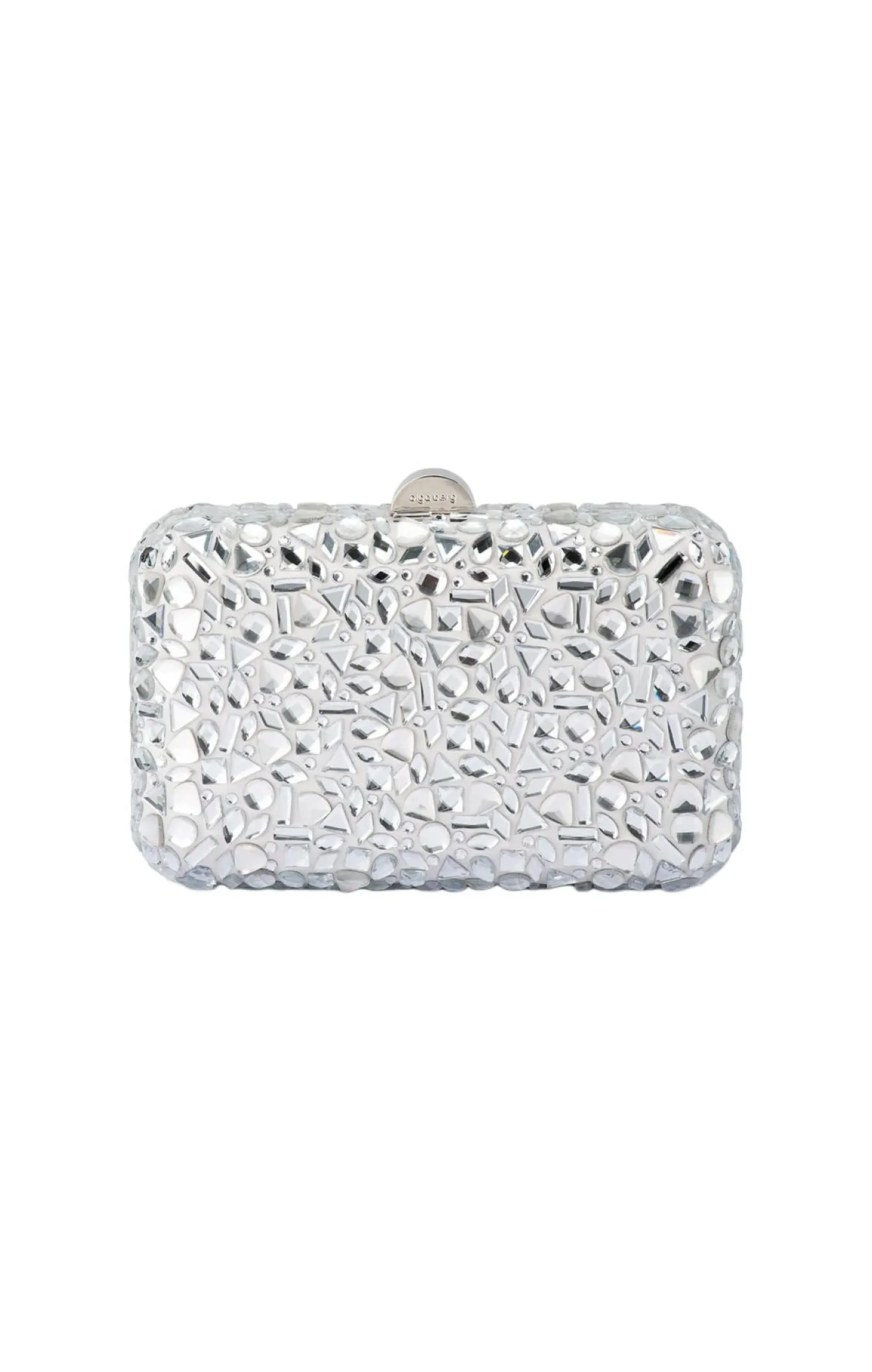 AVIVA CRYSTAL CLUTCH IN SILVER