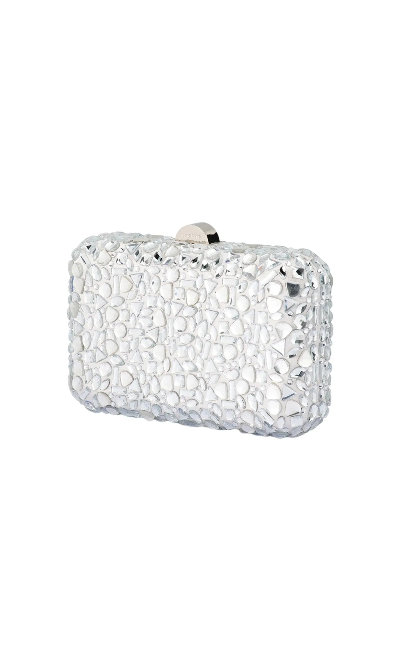 AVIVA CRYSTAL CLUTCH IN SILVER