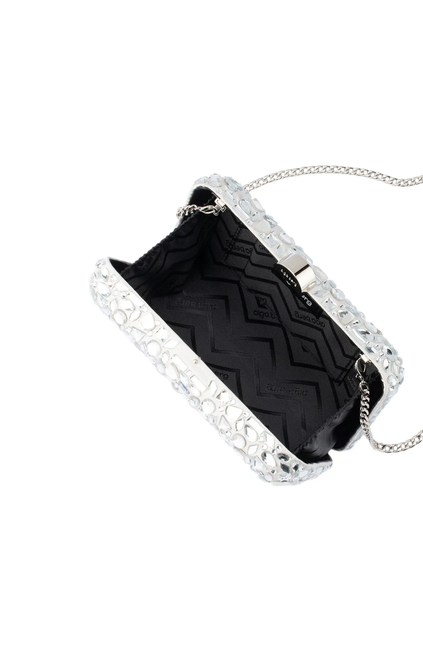 AVIVA CRYSTAL CLUTCH IN SILVER
