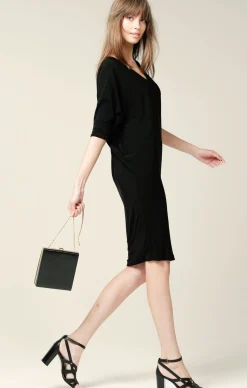 BATWING DRESS IN BLACK