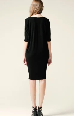 BATWING DRESS IN BLACK