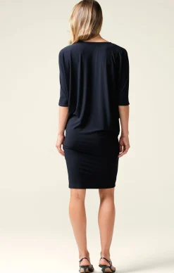 BATWING DRESS IN NAVY