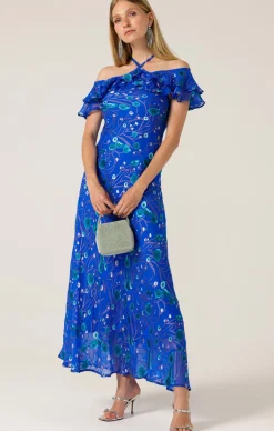BLUE BIRD BIAS DRESS