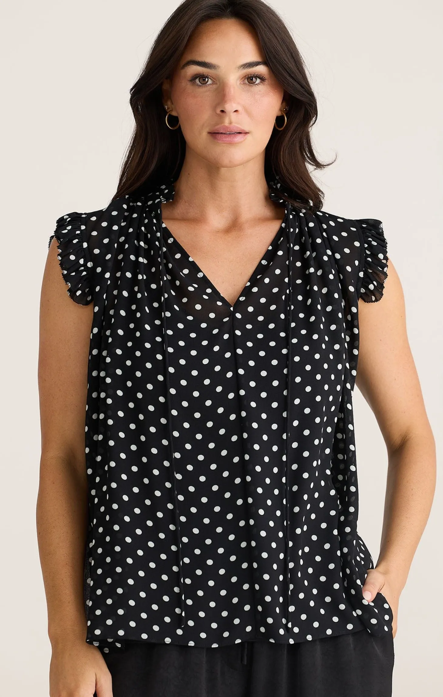 BROADWAY TOP IN POLKA DOT