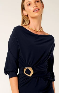 BUCKLE ACCESSORY IN GOLD BLACK MARBLE