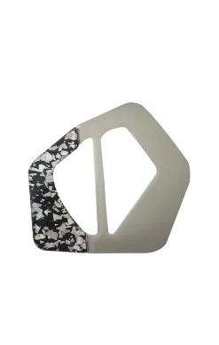 BUCKLE ACCESSORY IN SILVER BLACK MARBLE