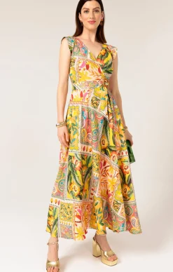 CANARY MAXI WRAP DRESS