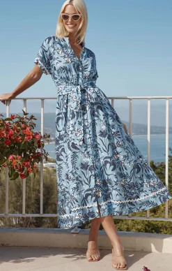 CANDICE WAVE DRESS IN CORNFLOWER