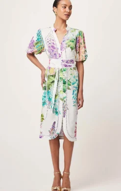 CARLYLE EMBROIDERED LINEN DRESS