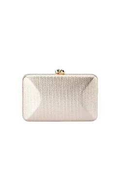 CHICA EMBOSSED CLUTCH IN GOLD