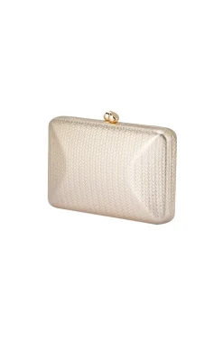 CHICA EMBOSSED CLUTCH IN GOLD