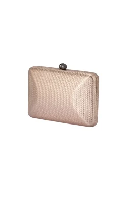 CHICA EMBOSSED CLUTCH IN BRONZE