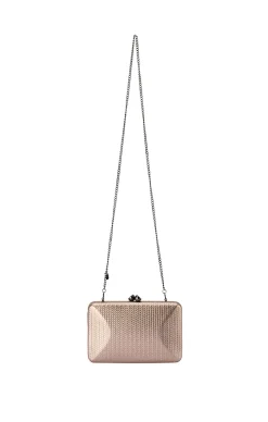 CHICA EMBOSSED CLUTCH IN BRONZE