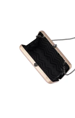 CHICA EMBOSSED CLUTCH IN BRONZE
