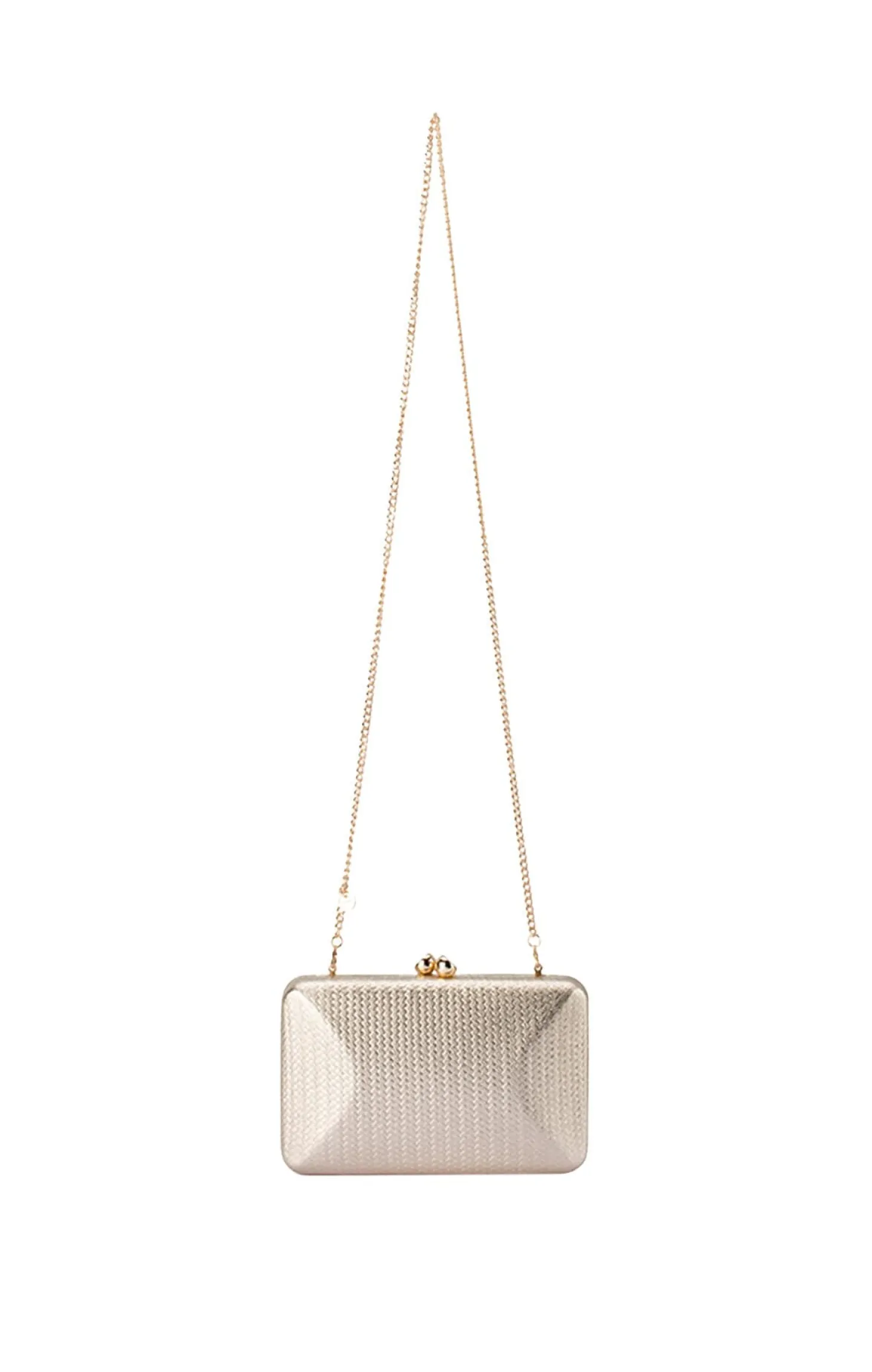 CHICA EMBOSSED CLUTCH IN GOLD