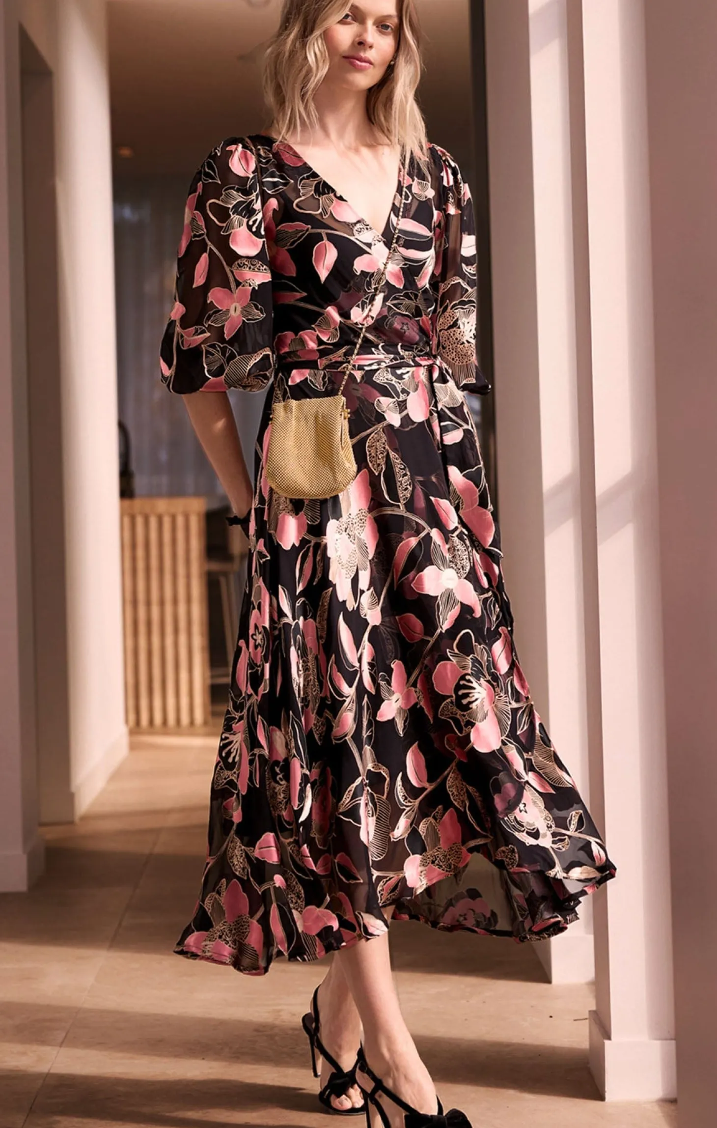 DAWN PEACH WRAP DRESS