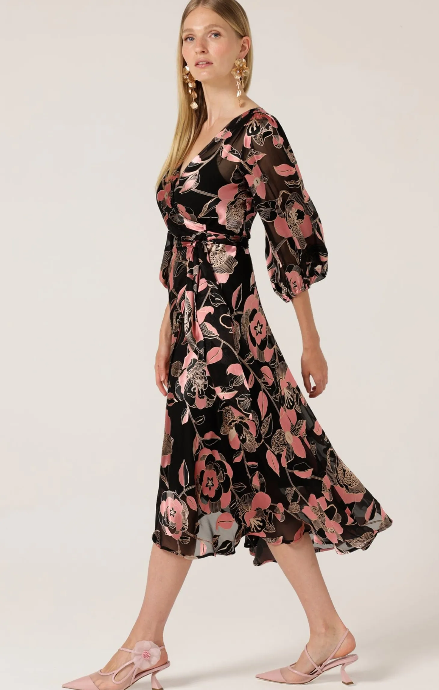 DAWN PEACH WRAP DRESS