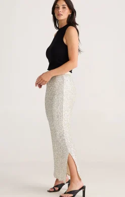 DAZZLE SKIRT IN CHAMPAGNE SEQUIN