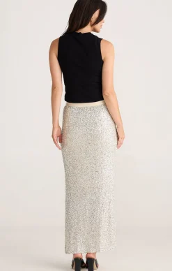 DAZZLE SKIRT IN CHAMPAGNE SEQUIN