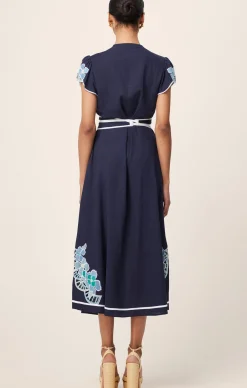 DELRAY EMBROIDERED LINEN DRESS