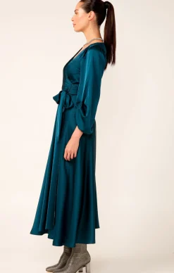 DIMMI WRAP DRESS IN PEACOCK