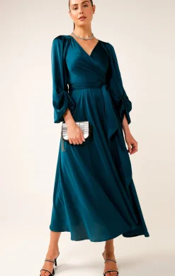 DIMMI WRAP DRESS IN PEACOCK