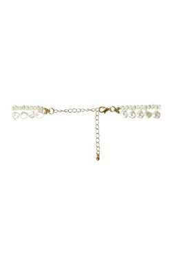 DOUBLE LAYER PEARL NECKLACE IN GOLD