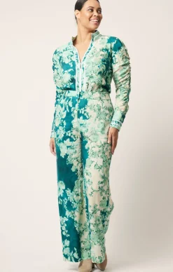 DYNASTY PANT IN JADE FLOWER