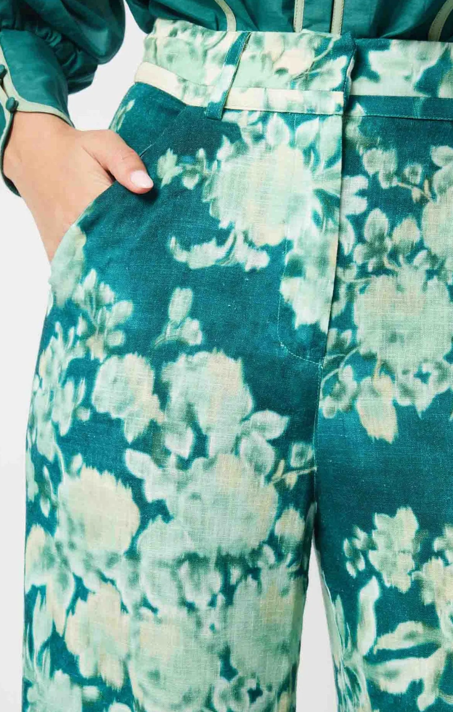 DYNASTY PANT IN JADE FLOWER