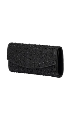 EMMA CRYSTAL CLUTCH IN BLACK