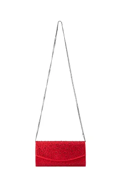 EMMA CRYSTAL CLUTCH IN RED