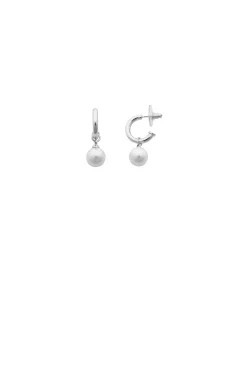 FLEUR PEARL EARRING IN SILVER