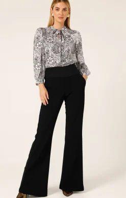 FLORENTINE BLOUSE IN BLACK WHITE FLORAL