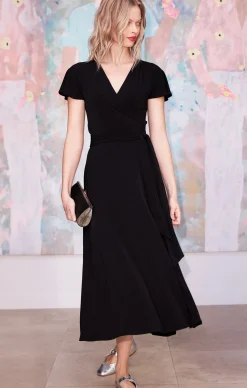 FLUTE SLEEVE REVERSE WRAP IN BLACK