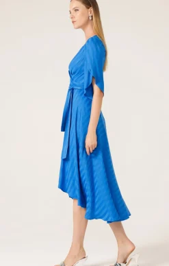 HANWORTH HOUSE WRAP DRESS IN COBALT