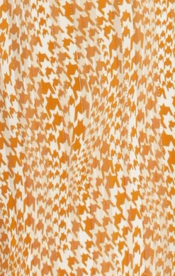 HERRINGBONE DRESS IN TOFFEE CREAM CHECK