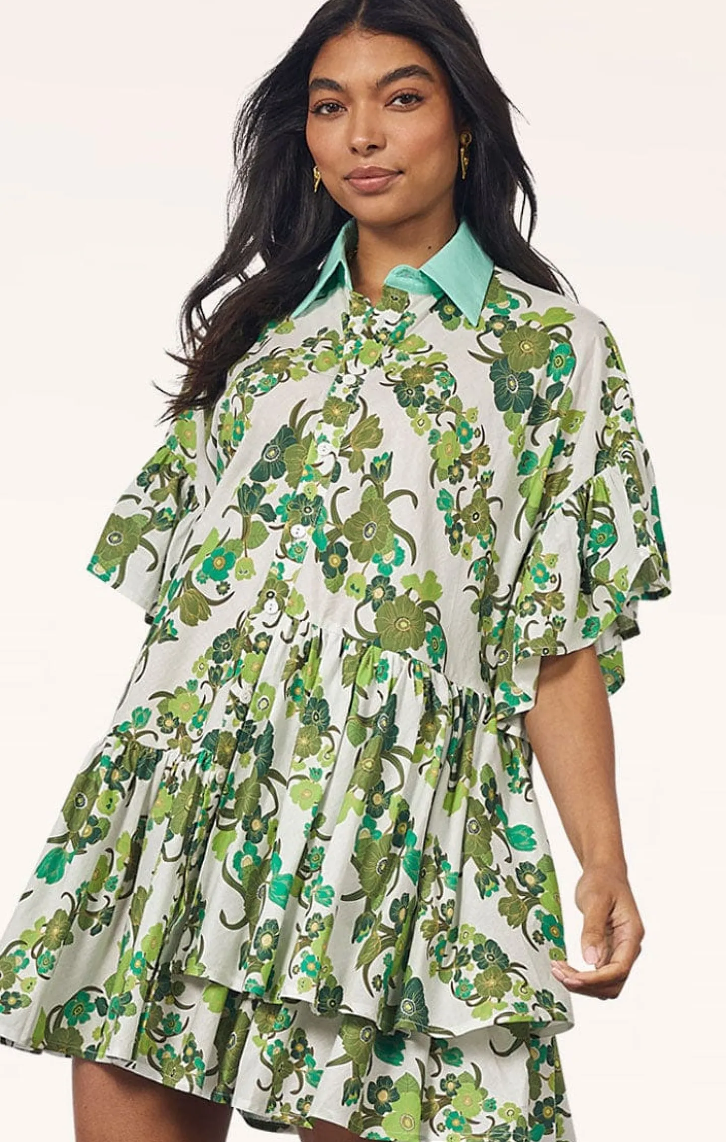 JUNGLE MINI DRESS IN GREEN