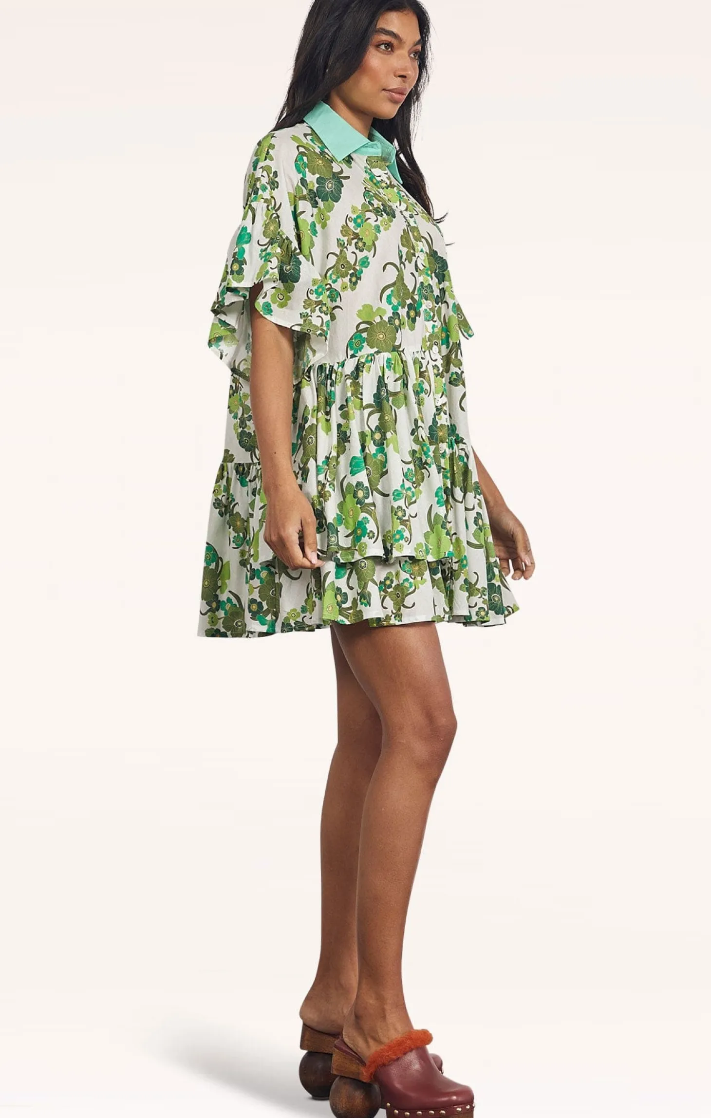 JUNGLE MINI DRESS IN GREEN