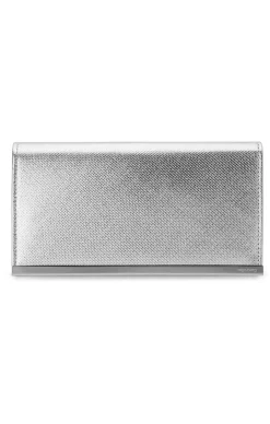 MADDIE FOLDOVER CLUTCH IN SILVER