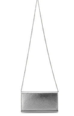 MADDIE FOLDOVER CLUTCH IN SILVER