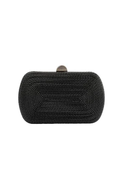 MARTINA COILED ROPE CLUTCH IN BLACK