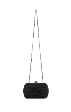 MARTINA COILED ROPE CLUTCH IN BLACK